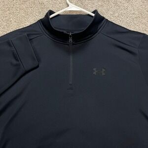 Under‎ Armour Men's XXL Black 1/4 Zip Long Sleeve Athletic Pullover Fleece Lined